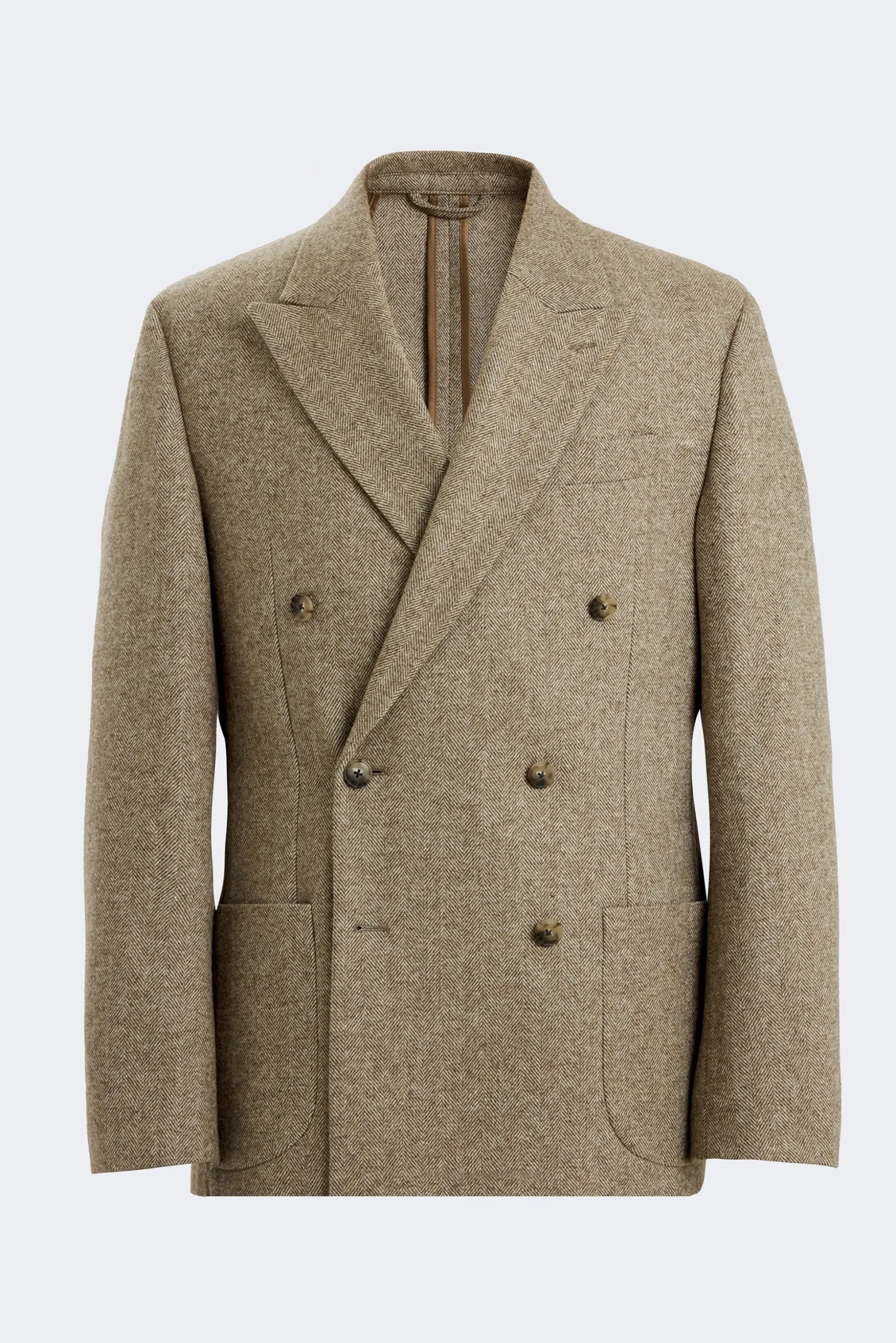 Relaxed Fit Gold Tweed Herringbone Suit