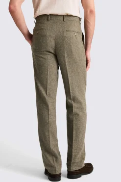 Relaxed Fit Khaki Cotton Linen Trousers