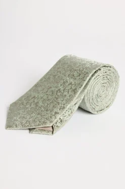 Sage Floral Swirl Silk Tie