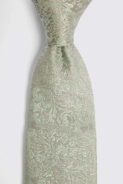 Sage Floral Swirl Silk Tie