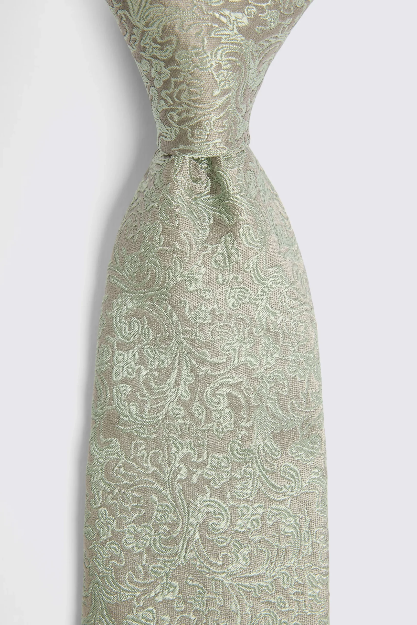 Sage Floral Swirl Silk Tie