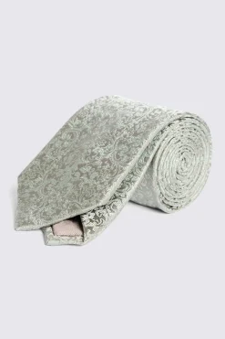 Sage Floral Swirl Silk Tie