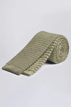 Sage Green Knitted Silk Tie
