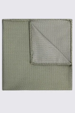 Sage Silk Semi-Plain Pocket Square