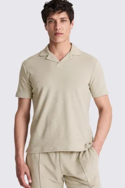 Sage Terry Towelling Skipper Polo