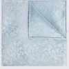 Silver Blue Floral Swirl Silk Pocket Square