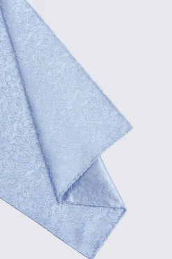 Sky Floral Swirl Silk Pocket Square