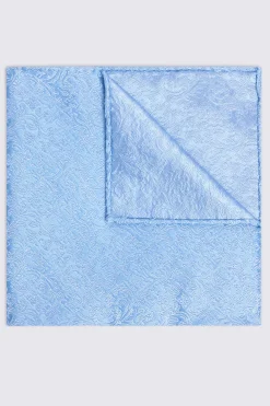 Sky Floral Swirl Silk Pocket Square