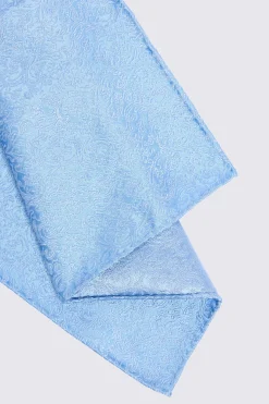 Sky Floral Swirl Silk Pocket Square
