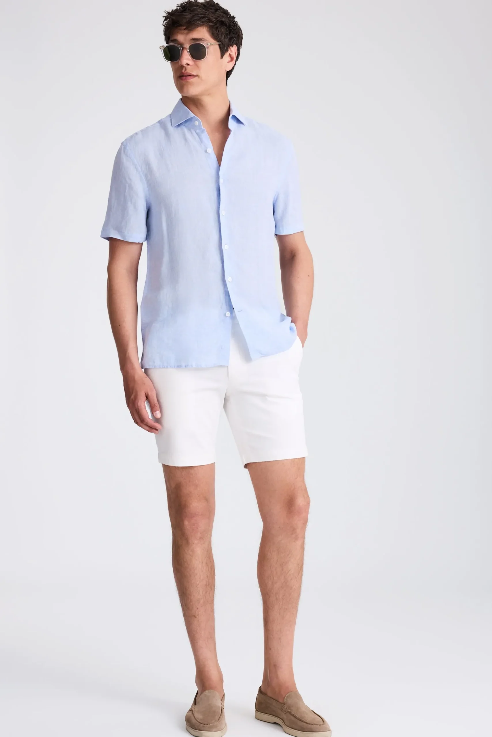 Sky Short Sleeve Linen Shirt