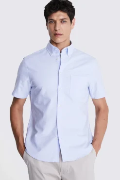 Sky Short Sleeve Washed Oxford Shirt