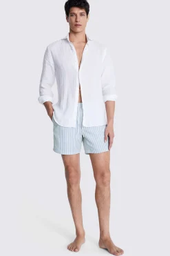 Sky Stripe Print Swim Shorts