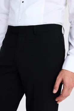 Slim Fit Black Dress Trousers