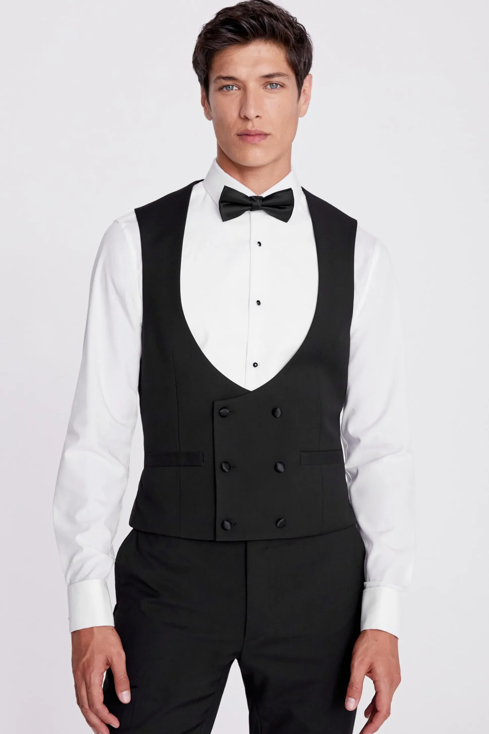Slim Fit Black Dress Waistcoat