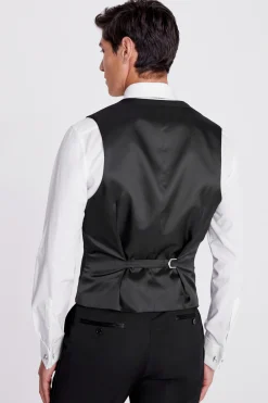Slim Fit Black Dress Waistcoat