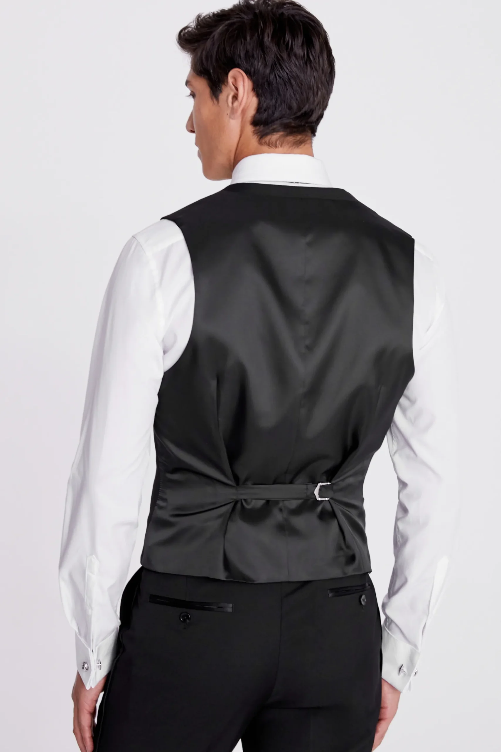 Slim Fit Black Dress Waistcoat