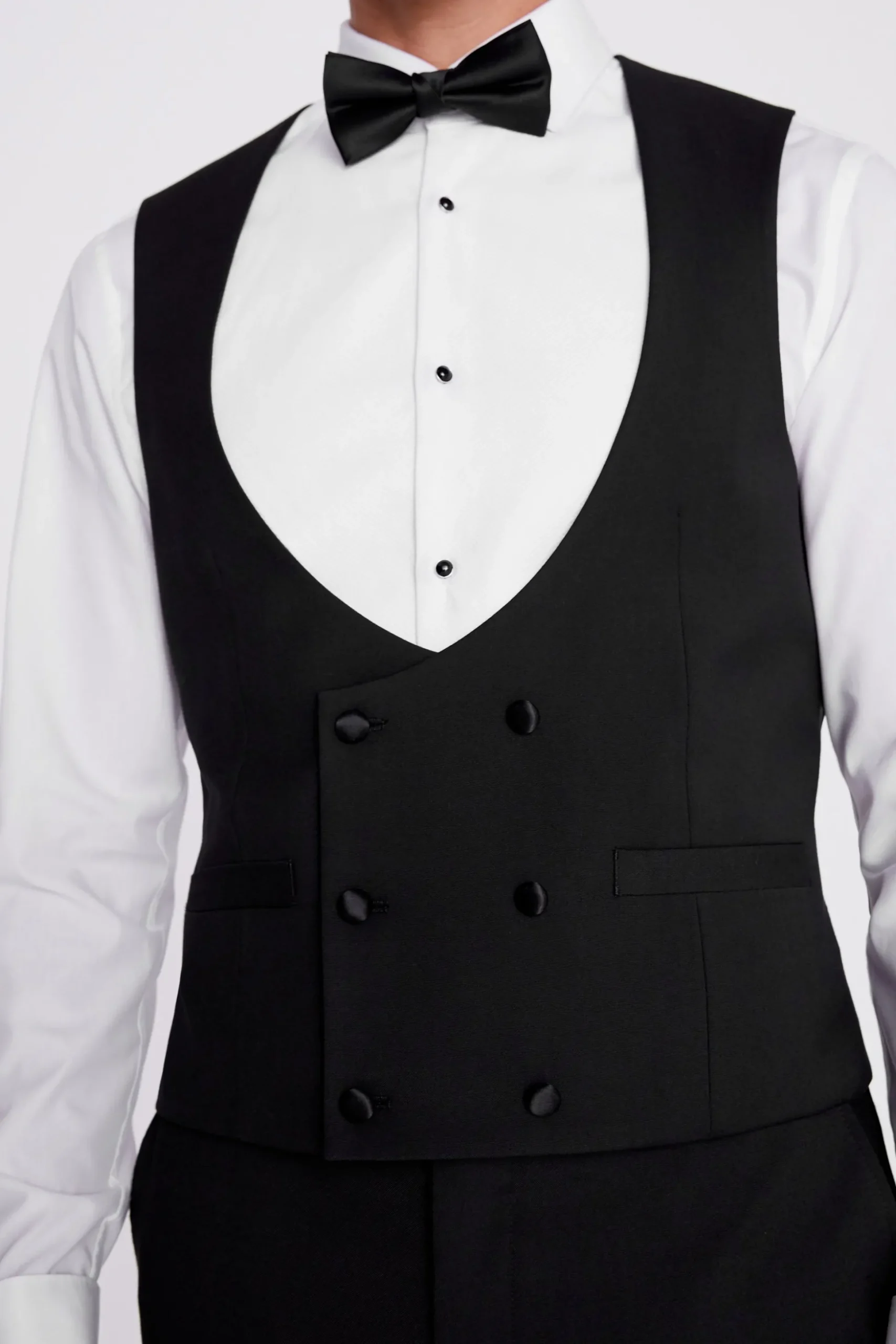 Slim Fit Black Dress Waistcoat