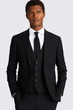 Slim Fit Black Stretch Suit