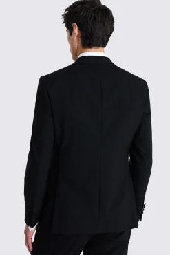 Slim Fit Black Wool Notch Lapel Tuxedo Jacket