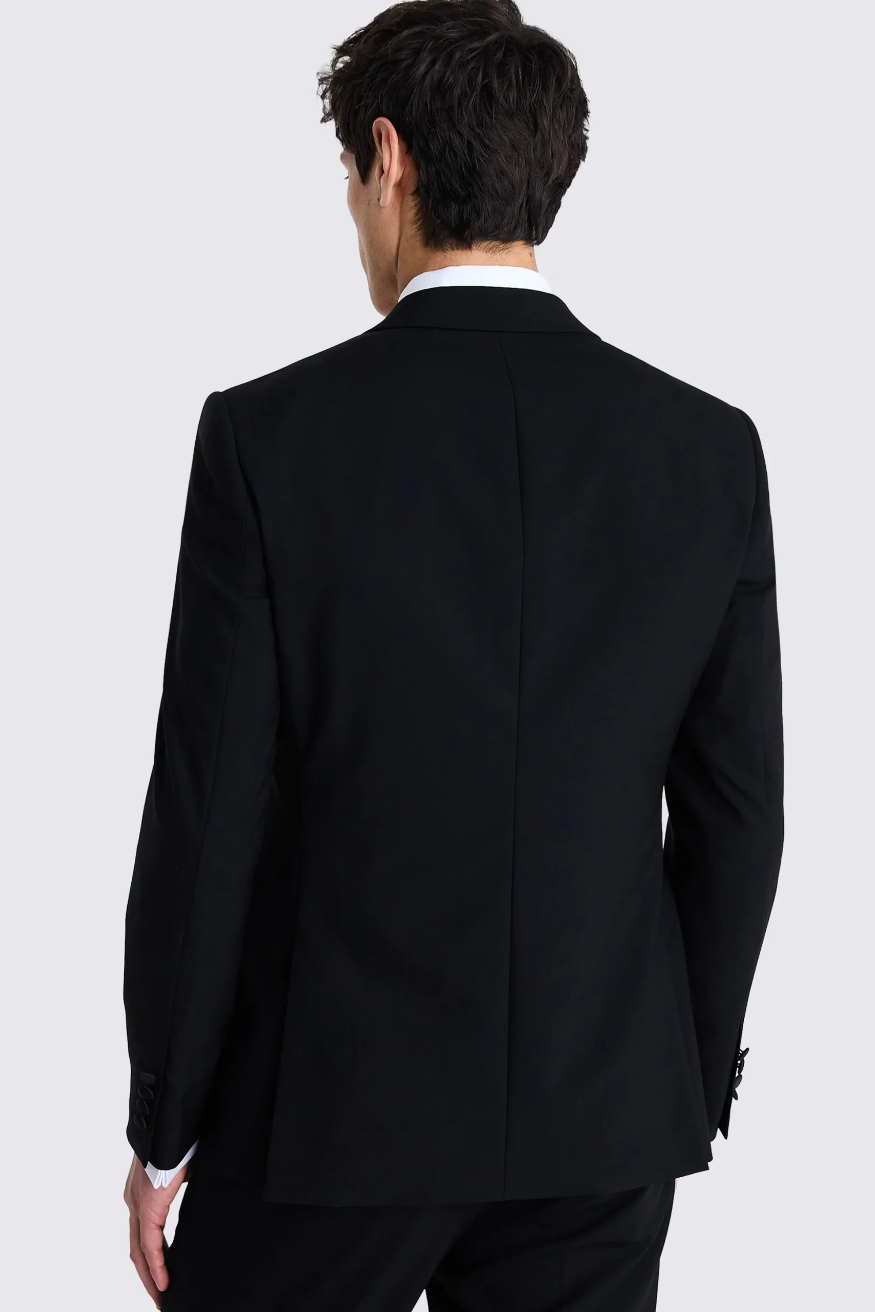 Slim Fit Black Wool Notch Lapel Tuxedo Jacket