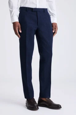 Slim Fit Blue Donegal Trousers