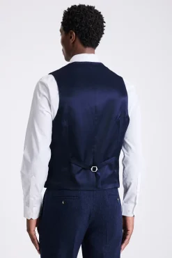 Slim Fit Blue Donegal Waistcoat