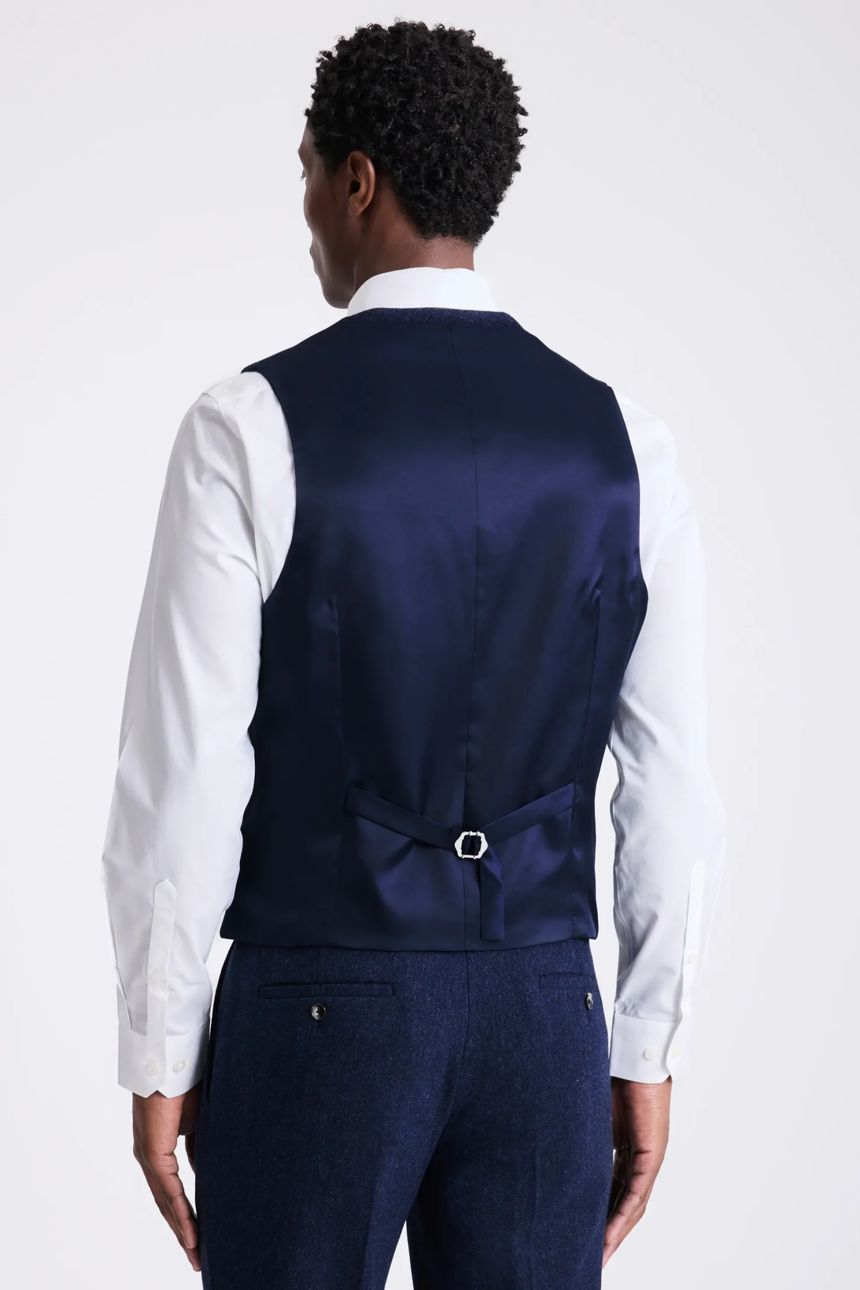 Slim Fit Blue Donegal Waistcoat