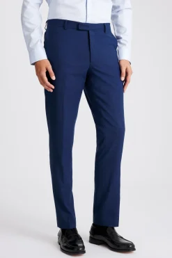 Slim Fit Blue Slub Trousers