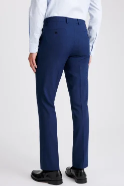 Slim Fit Blue Slub Trousers