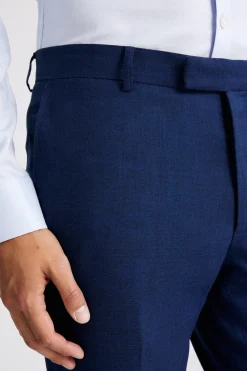 Slim Fit Blue Slub Trousers