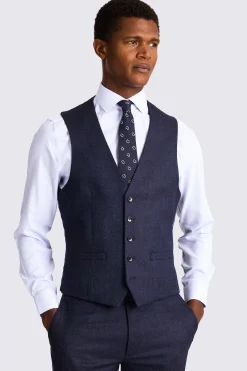 Slim Fit Blue Twisted Waistcoat