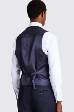 Slim Fit Blue Twisted Waistcoat