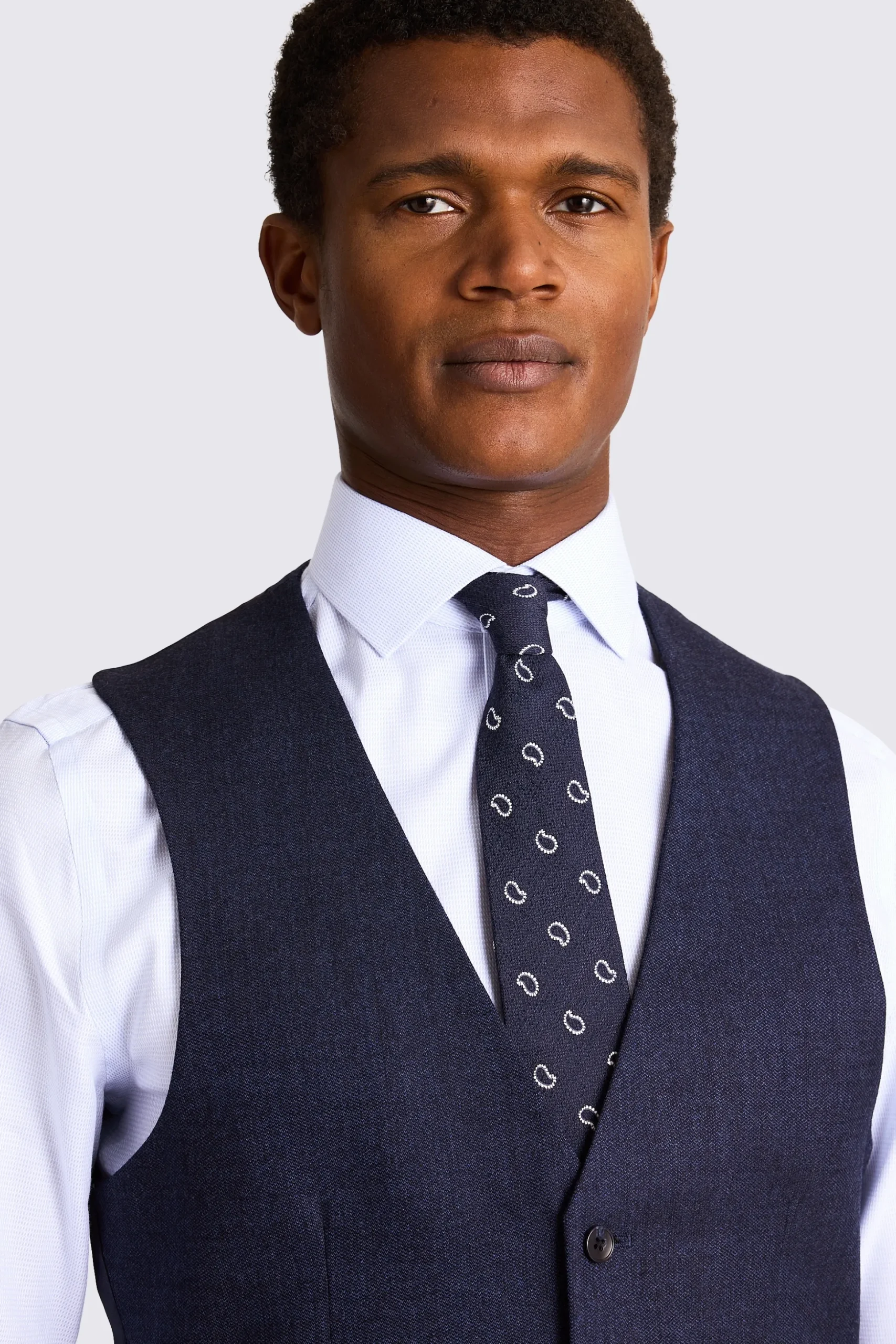 Slim Fit Blue Twisted Waistcoat