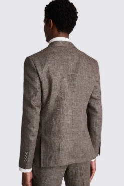 Slim Fit Brown Linen Suit