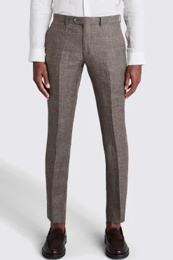 Slim Fit Brown Linen Suit