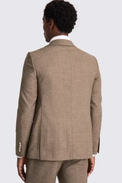 Slim Fit Brown Slub Suit