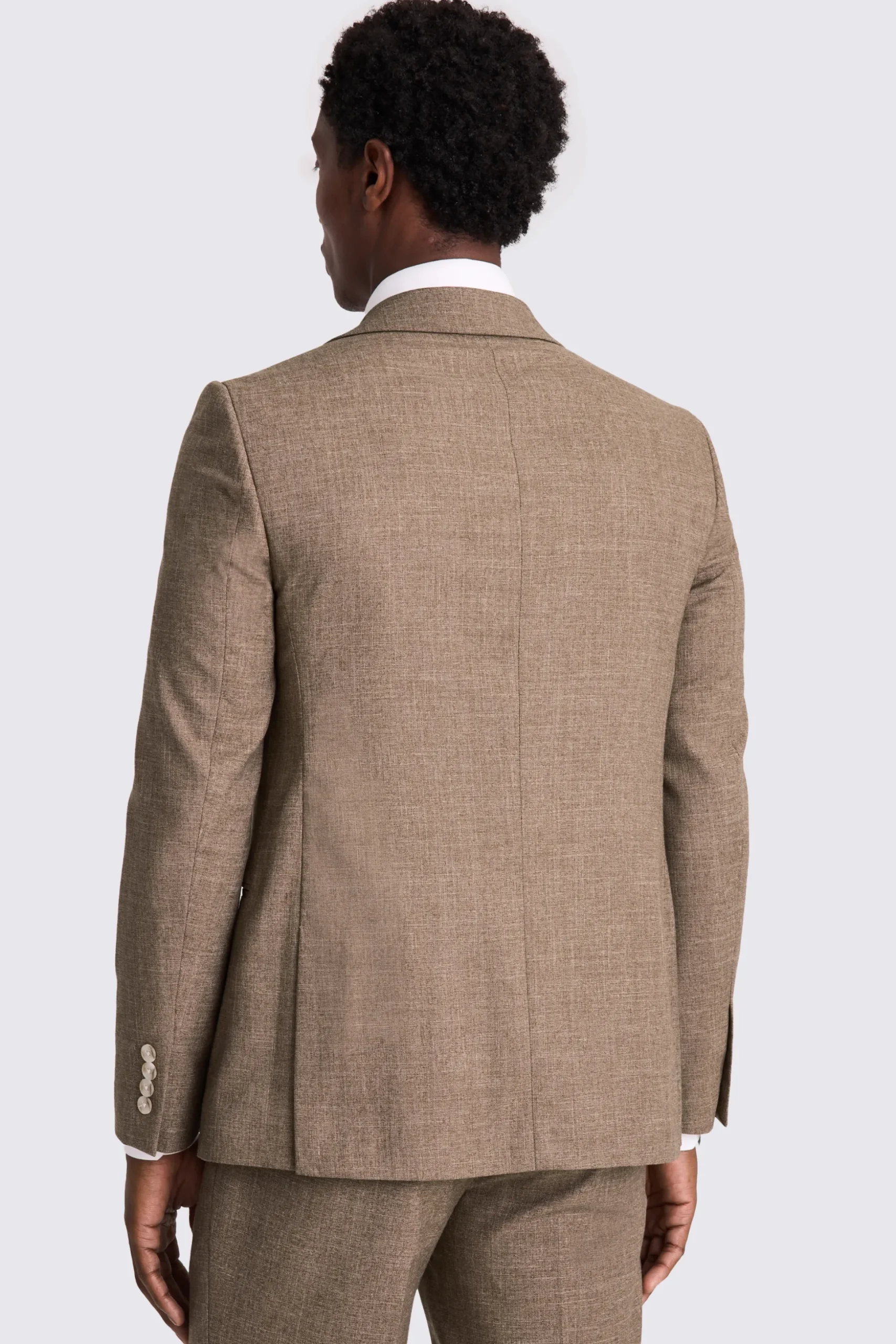Slim Fit Brown Slub Suit