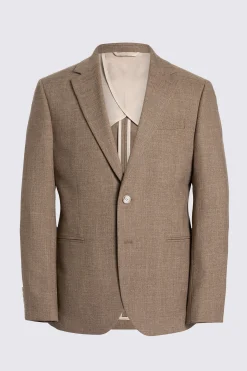 Slim Fit Brown Slub Suit
