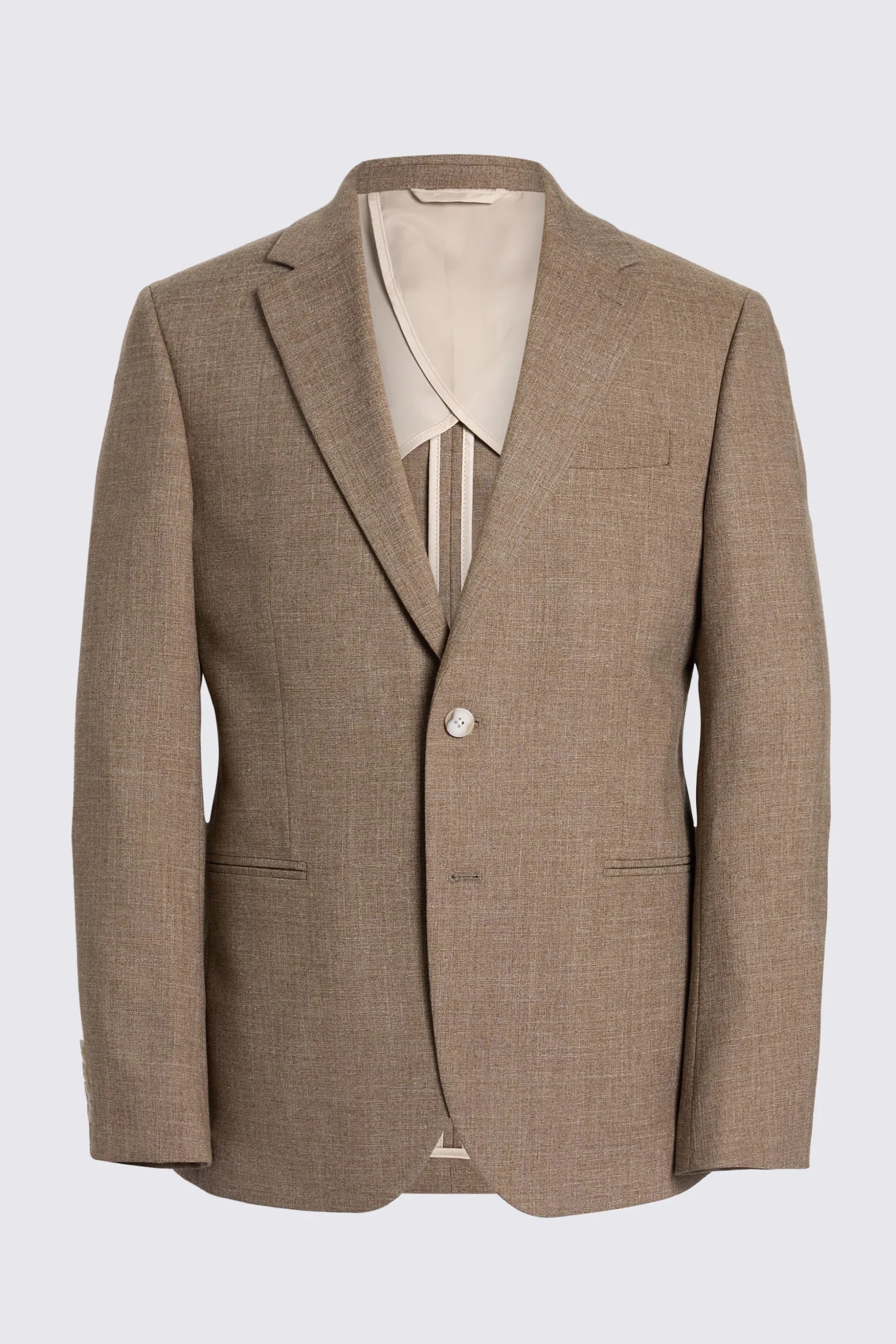 Slim Fit Brown Slub Suit