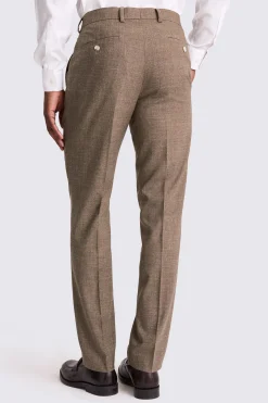 Slim Fit Brown Slub Trousers