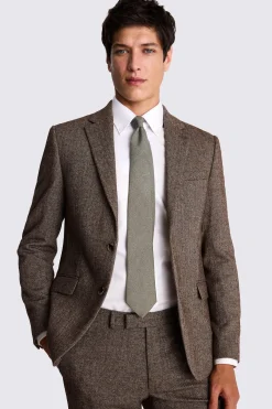 Slim Fit Brown Tweed Suit