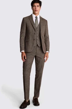 Slim Fit Brown Tweed Suit