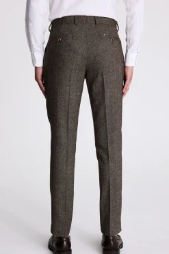 Slim Fit Brown Tweed Trousers