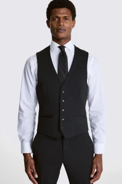Slim Fit Charcoal Stretch Waistcoat