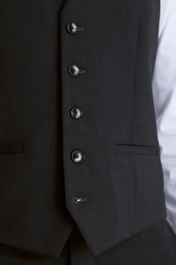 Slim Fit Charcoal Stretch Waistcoat