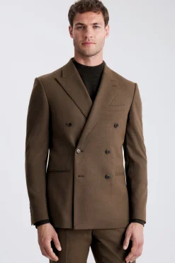 Slim Fit Chestnut Flannel Suit
