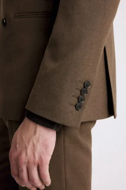 Slim Fit Chestnut Flannel Suit