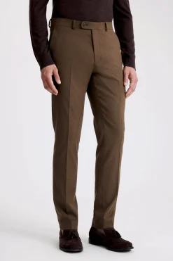 Slim Fit Chestnut Flannel Trousers