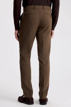 Slim Fit Chestnut Flannel Trousers
