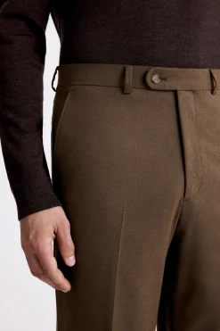 Slim Fit Chestnut Flannel Trousers